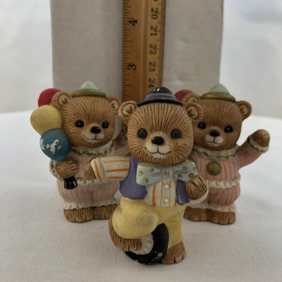 Homco Circus Teddy Bears #1449 Porcelain Figurines Lot of 3 - Picture 1 of 8